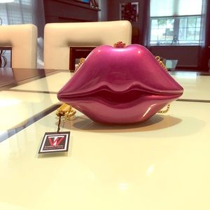 Designer fuchsia evening bag